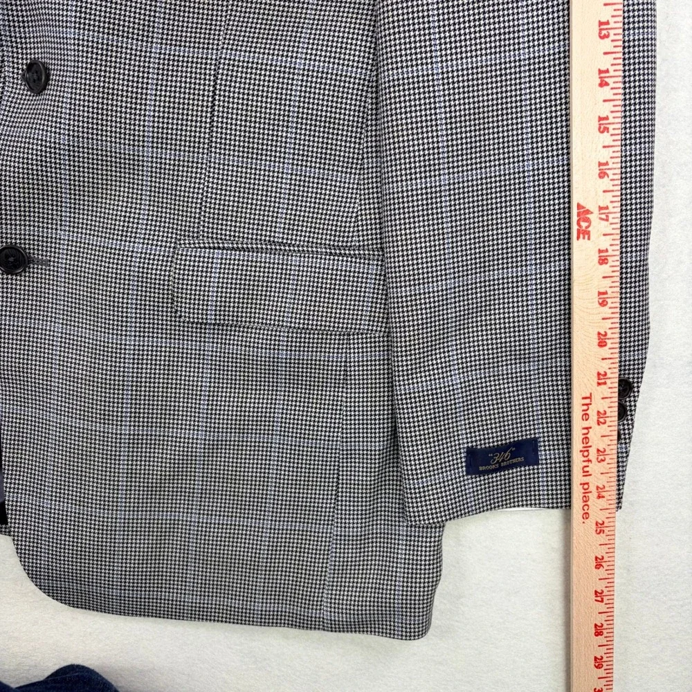 NWT! Brooks Brothers 346 Mens 40R Wool Houndstooth Blue Windowpane Sport Coat